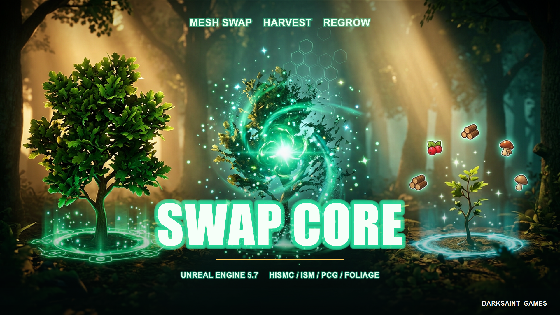 Swap Core — server-authoritative mesh-swap, harvest, and regrow framework